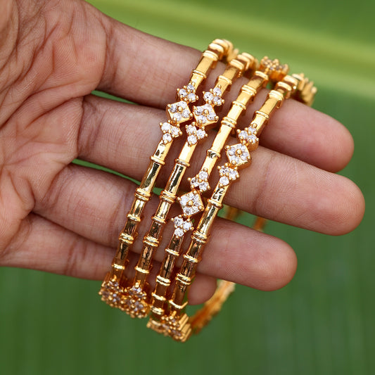 White Stone Bangles