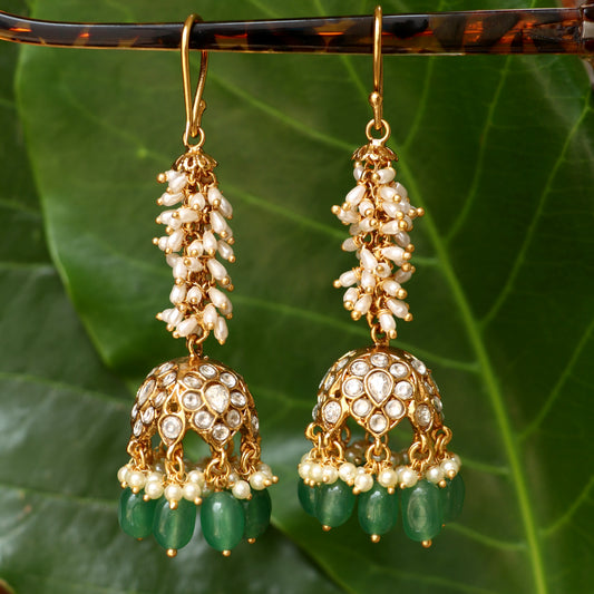 Jadau Kundan Hook Jhumkas