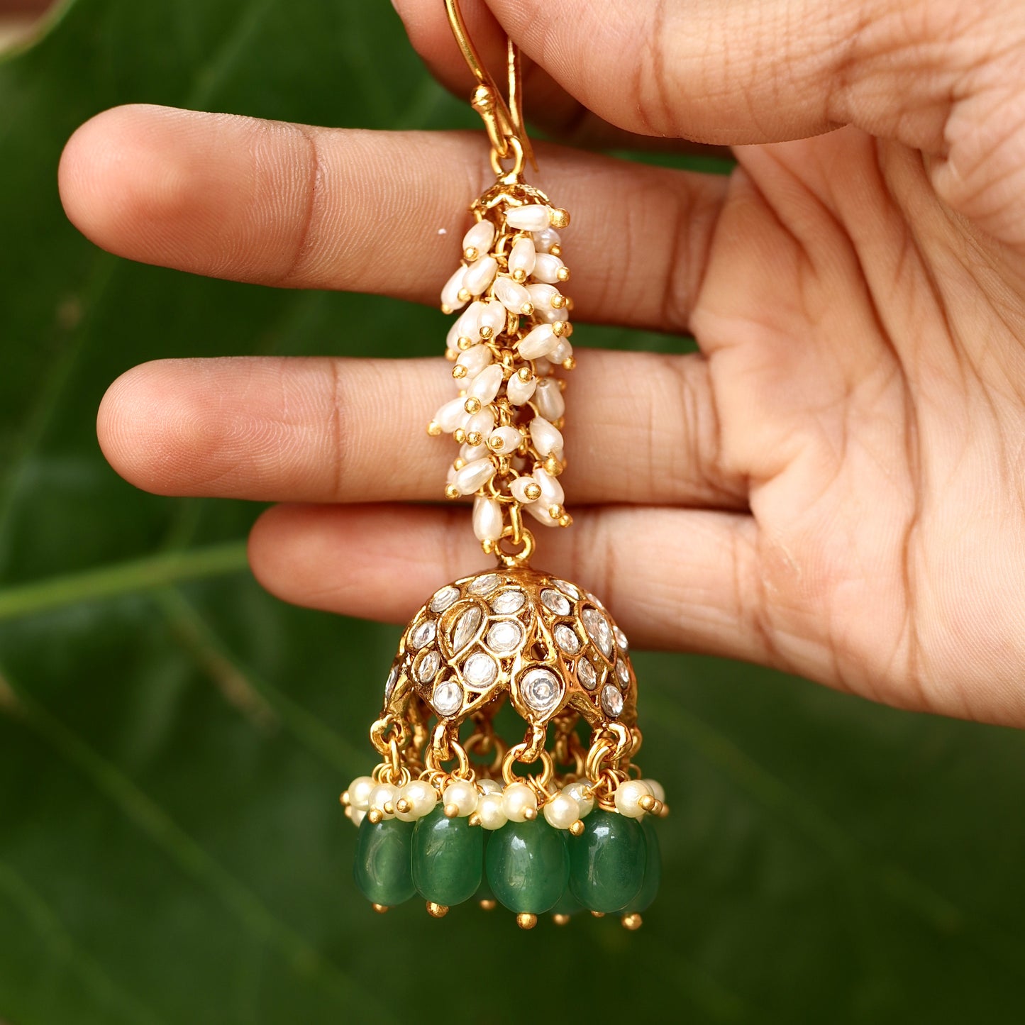 Jadau Kundan Hook Jhumkas