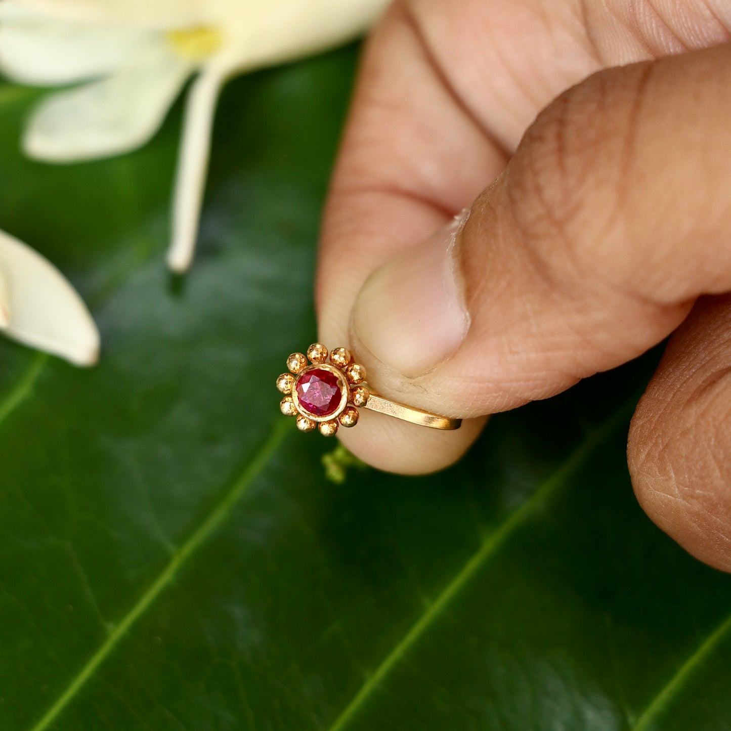 Pink Stone Nose Pin