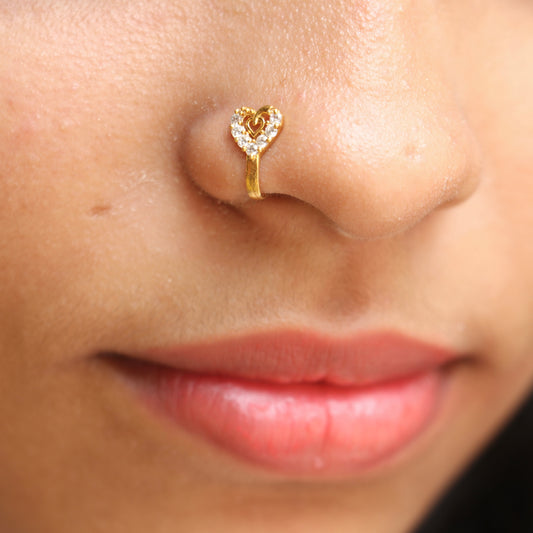 White Stone Nose Pin