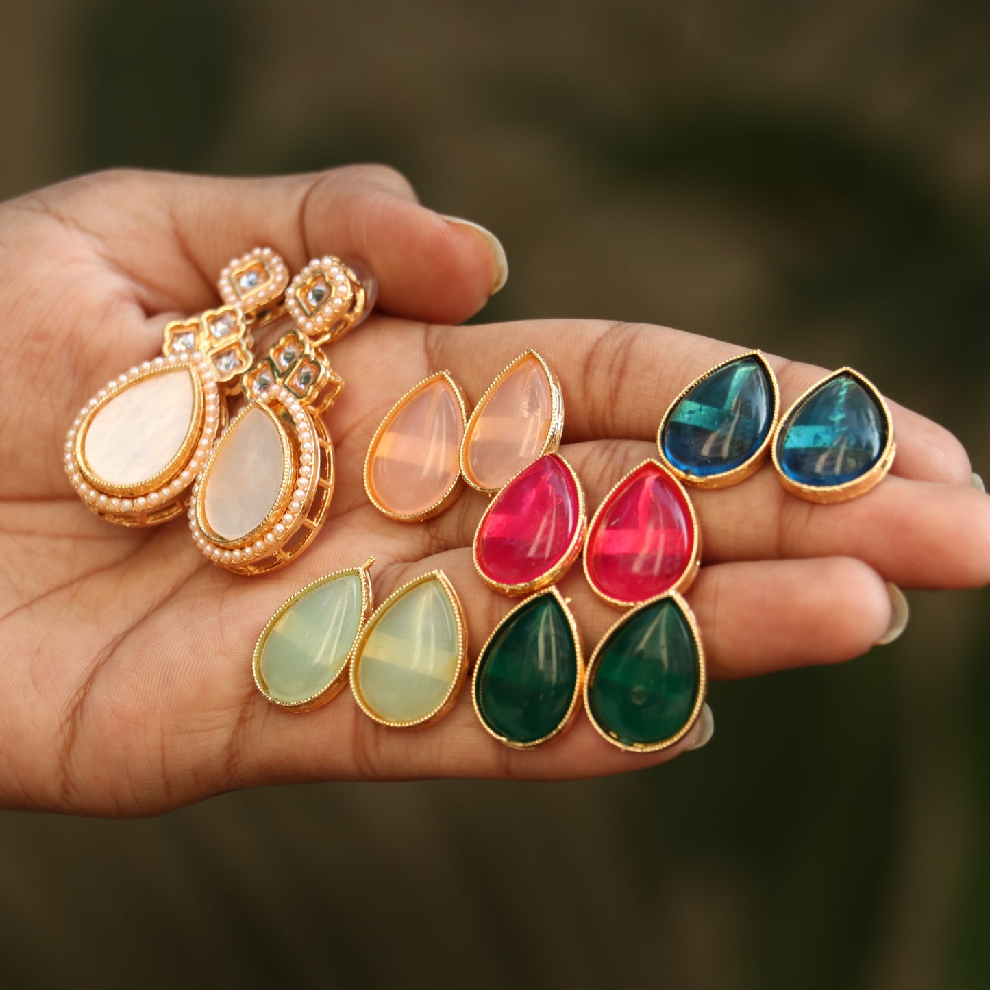 Interchangeable Earrings - Total 6 Colors