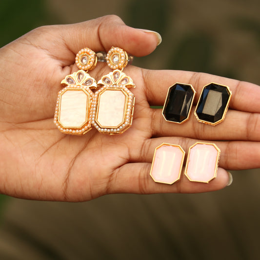 Interchangeable Earrings - Total 6 Colors