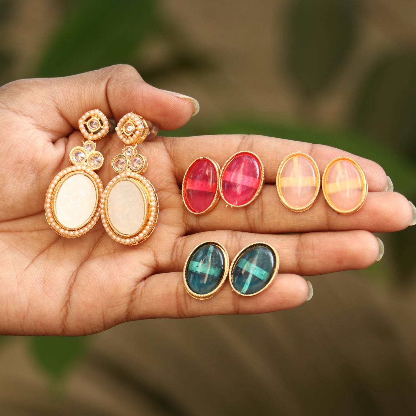 Interchangeable Earrings - Total 6 Colors