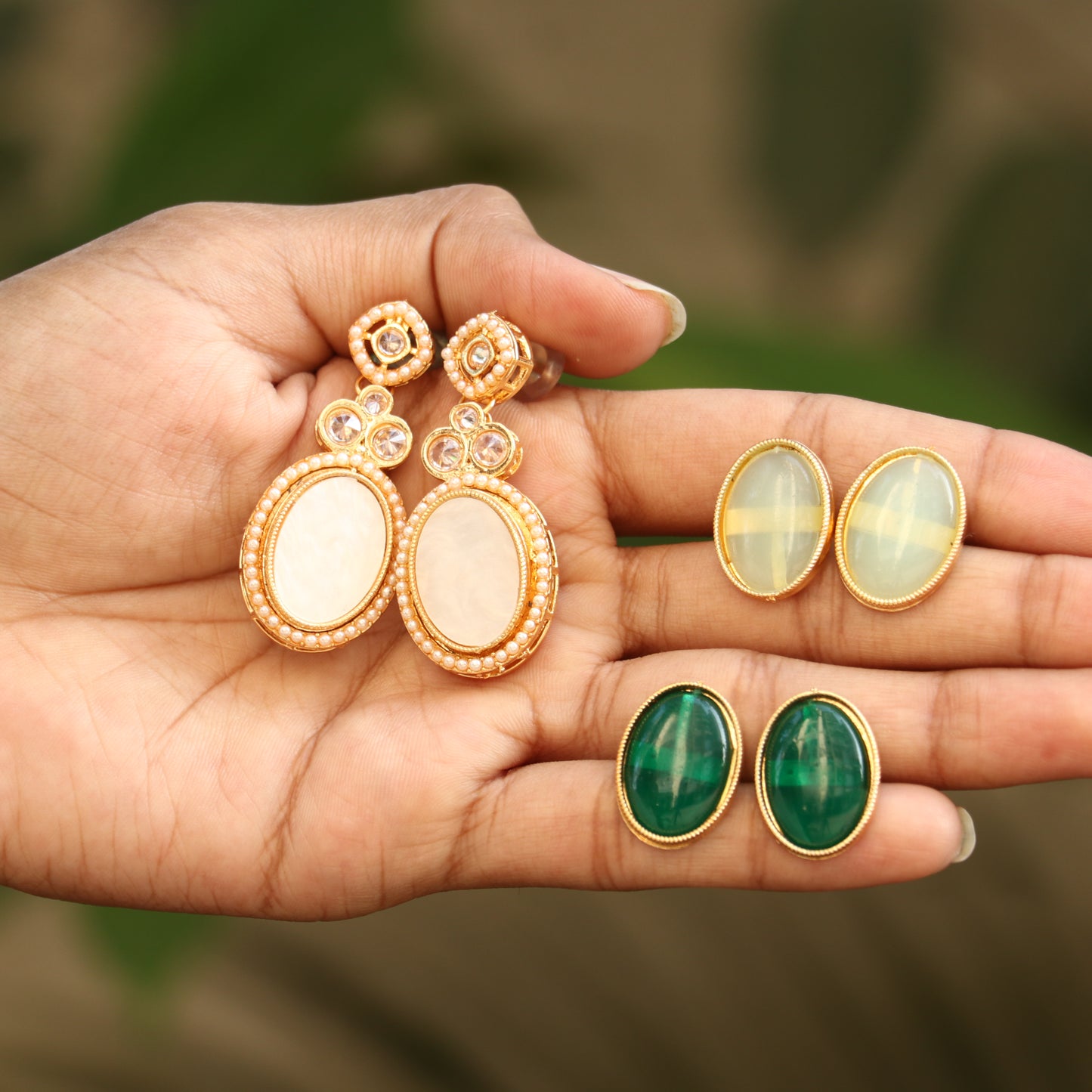 Interchangeable Earrings - Total 6 Colors