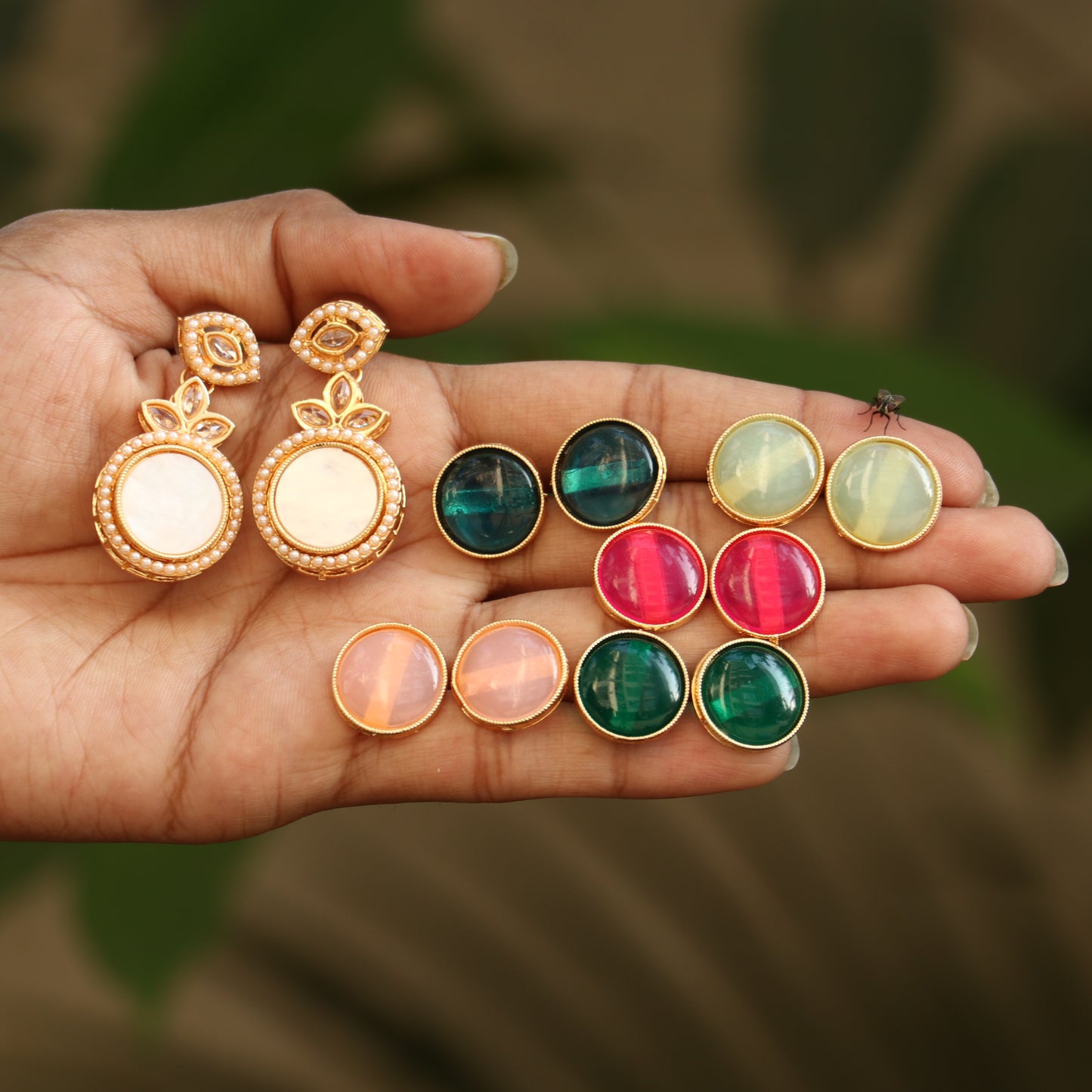 Interchangeable Earrings - Total 6 Colors