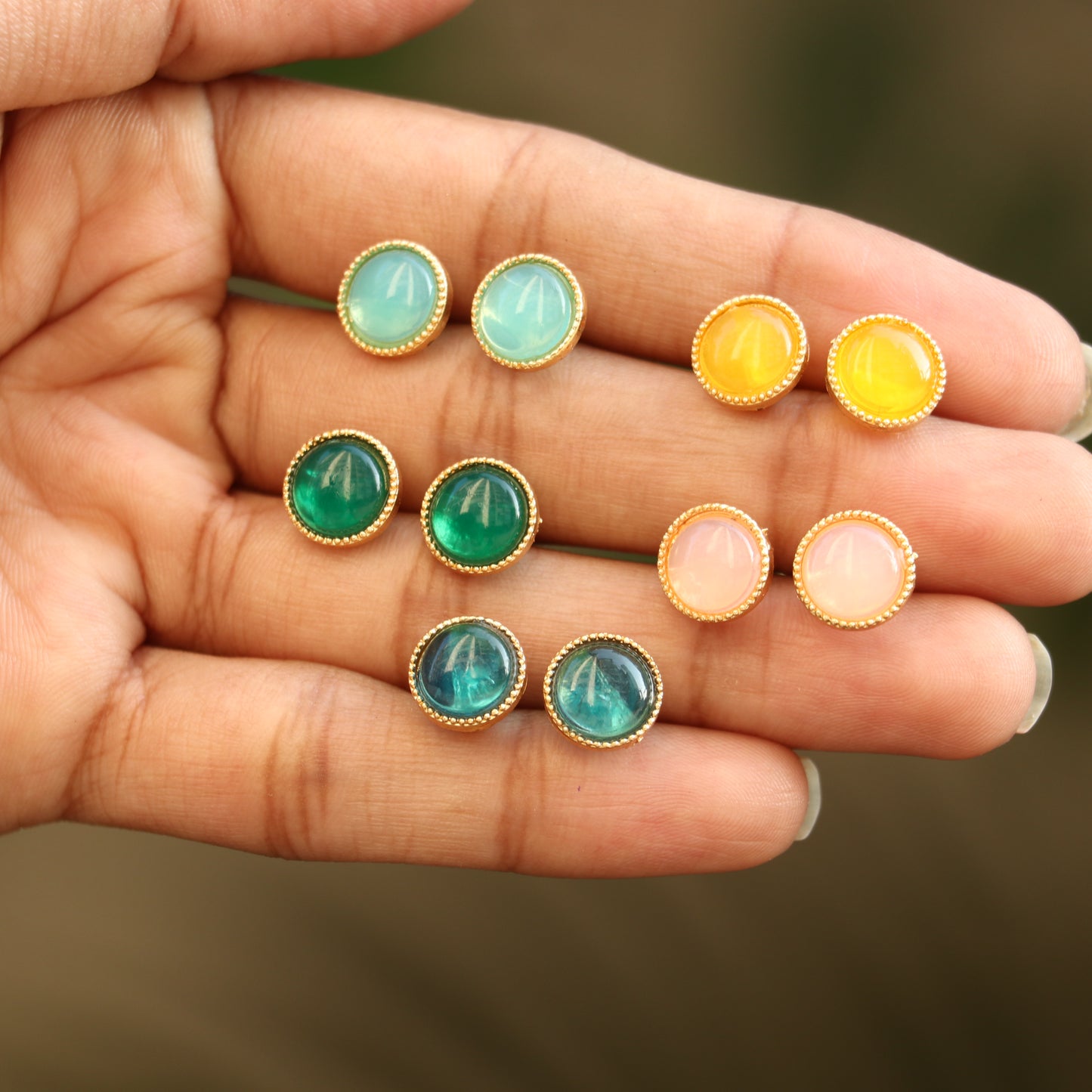 Interchangeable Earrings - Total 6 Colors