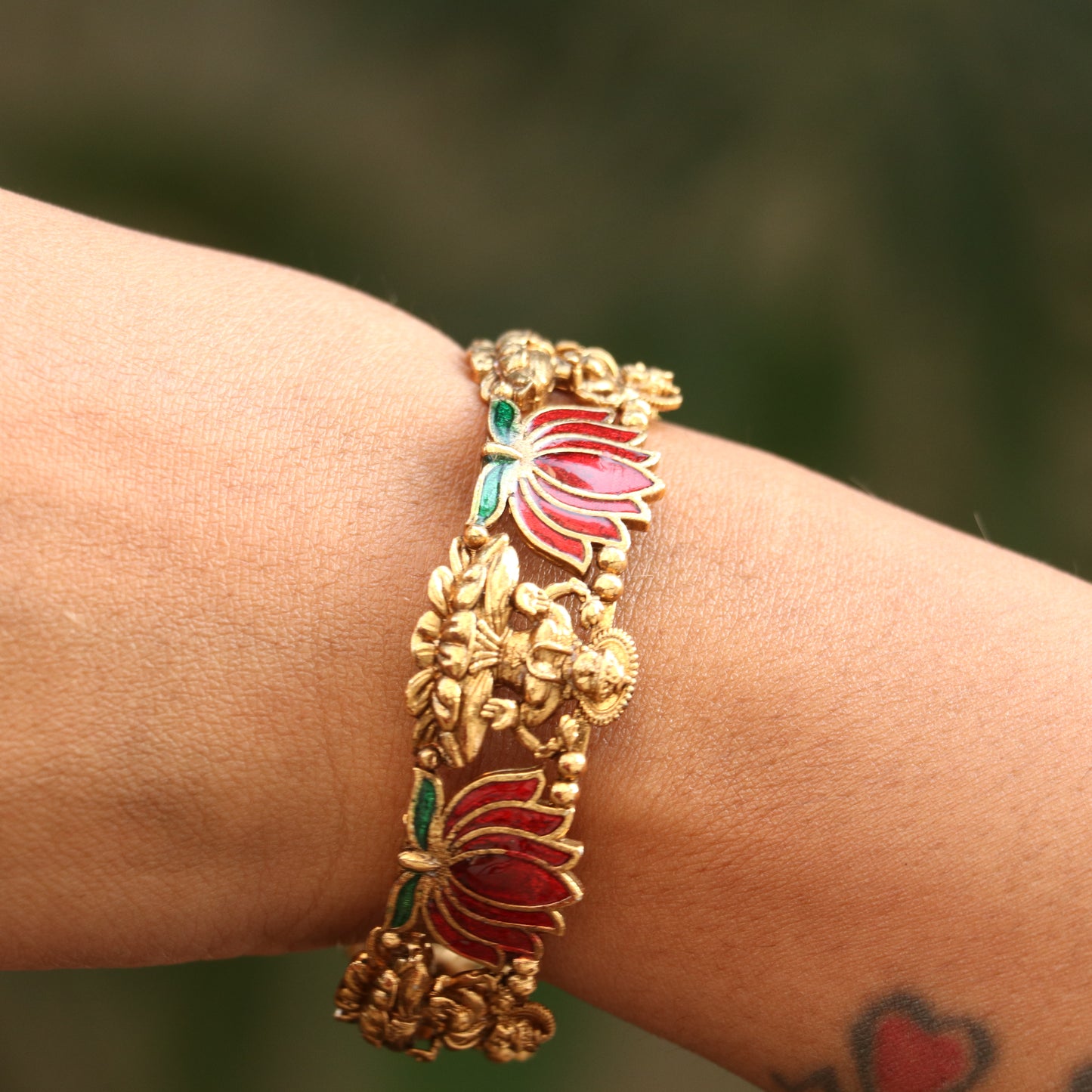 Antique Lotus Lakshmi Bangles