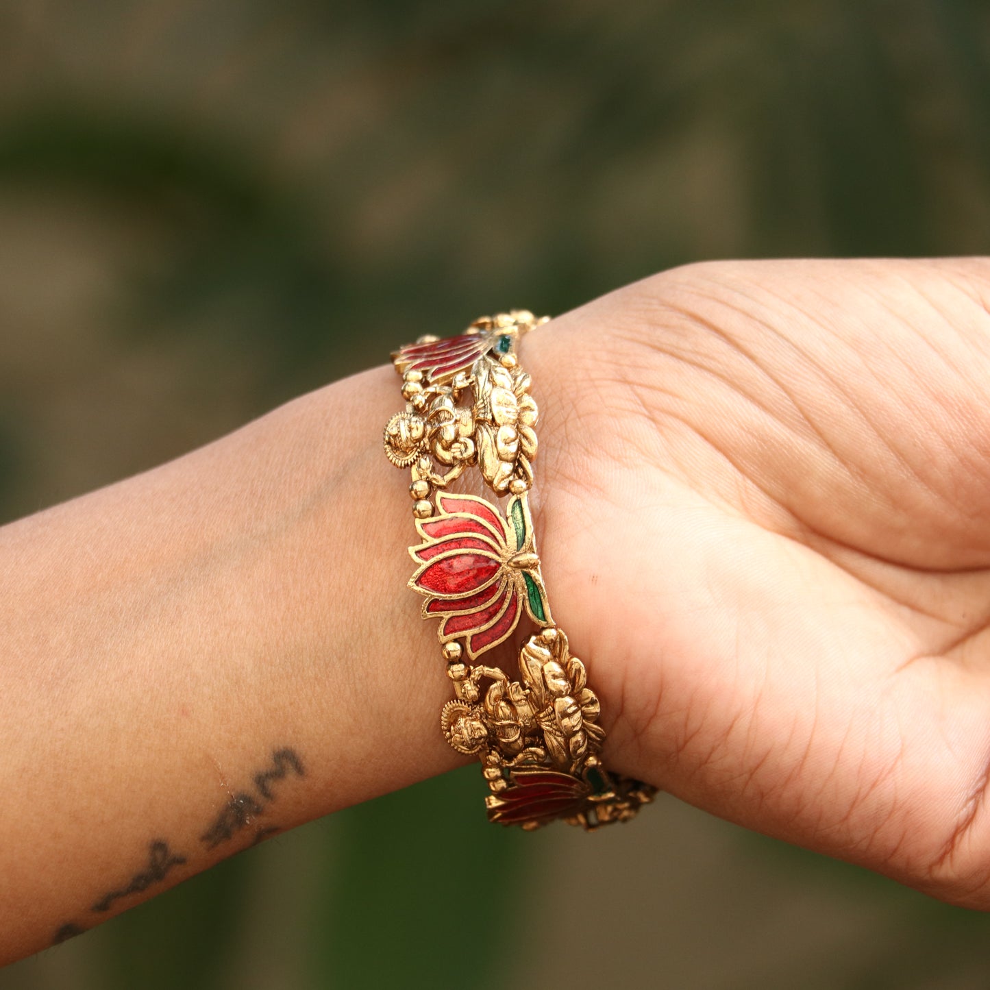 Antique Lotus Lakshmi Bangles