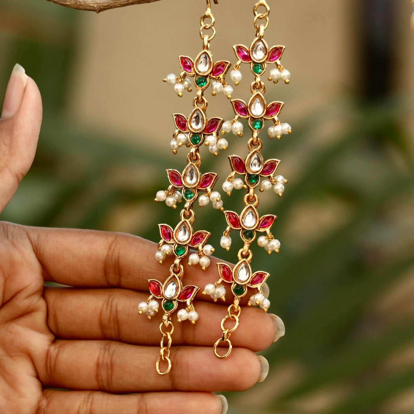 Kundan Ear Chains