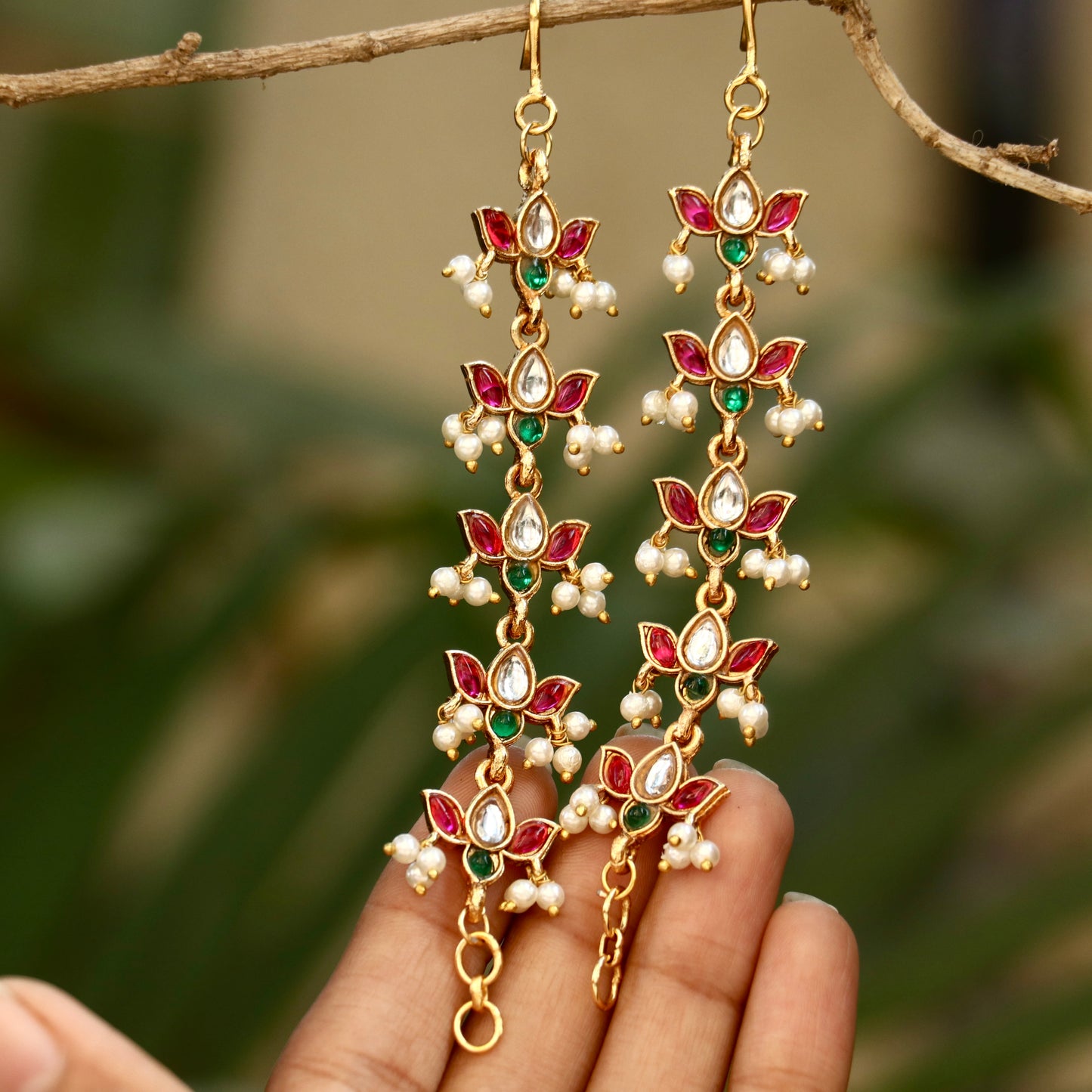 Kundan Ear Chains