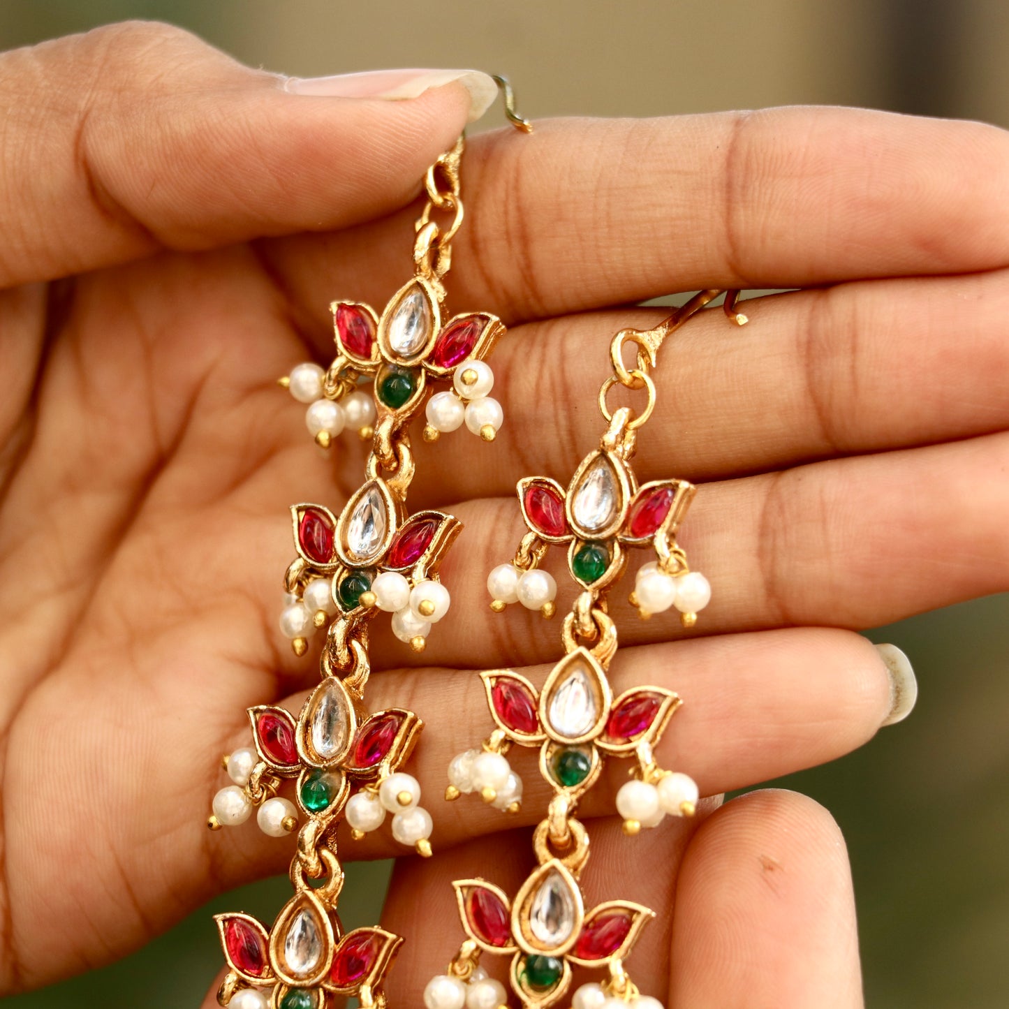 Kundan Ear Chains