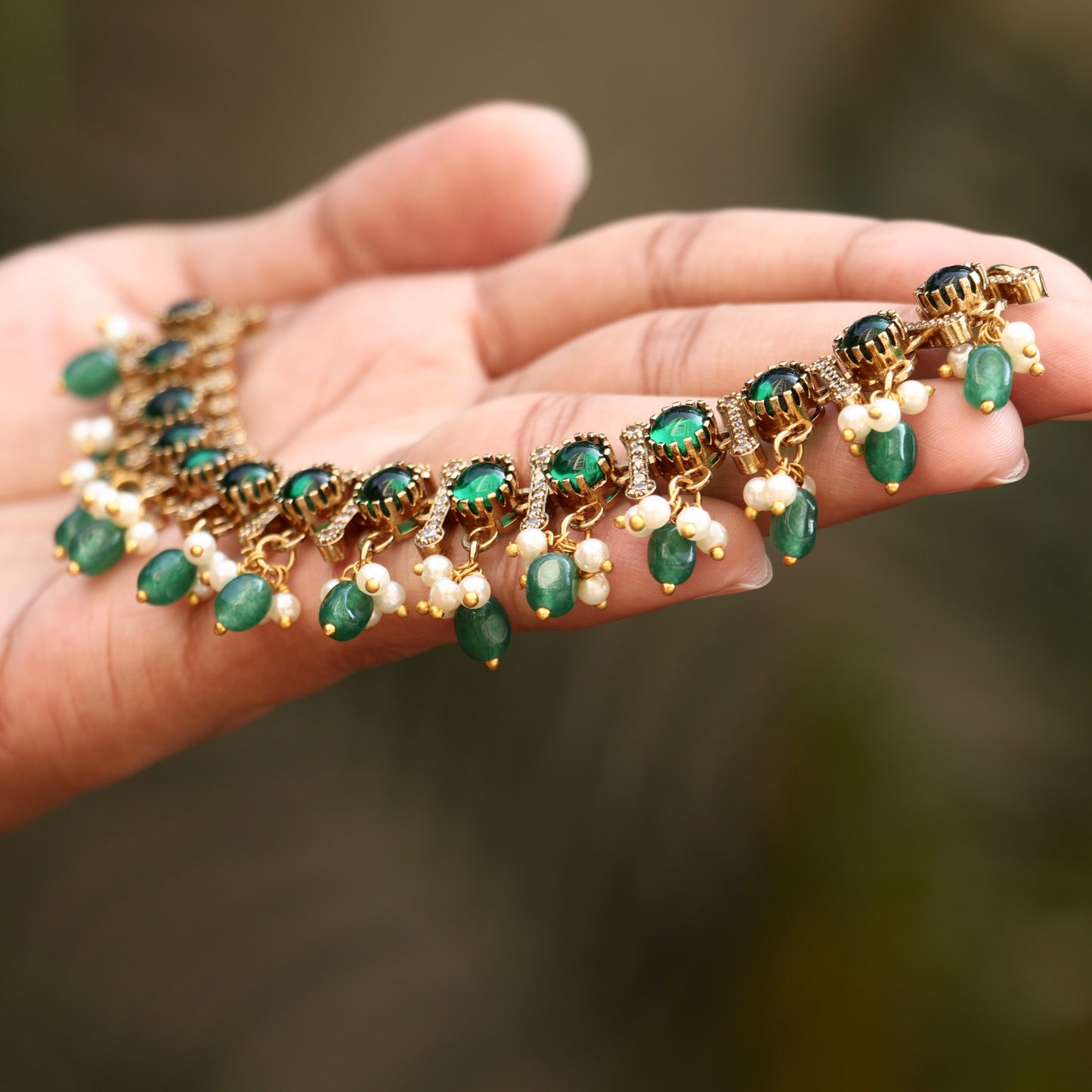 Green Kemp Ear Chains