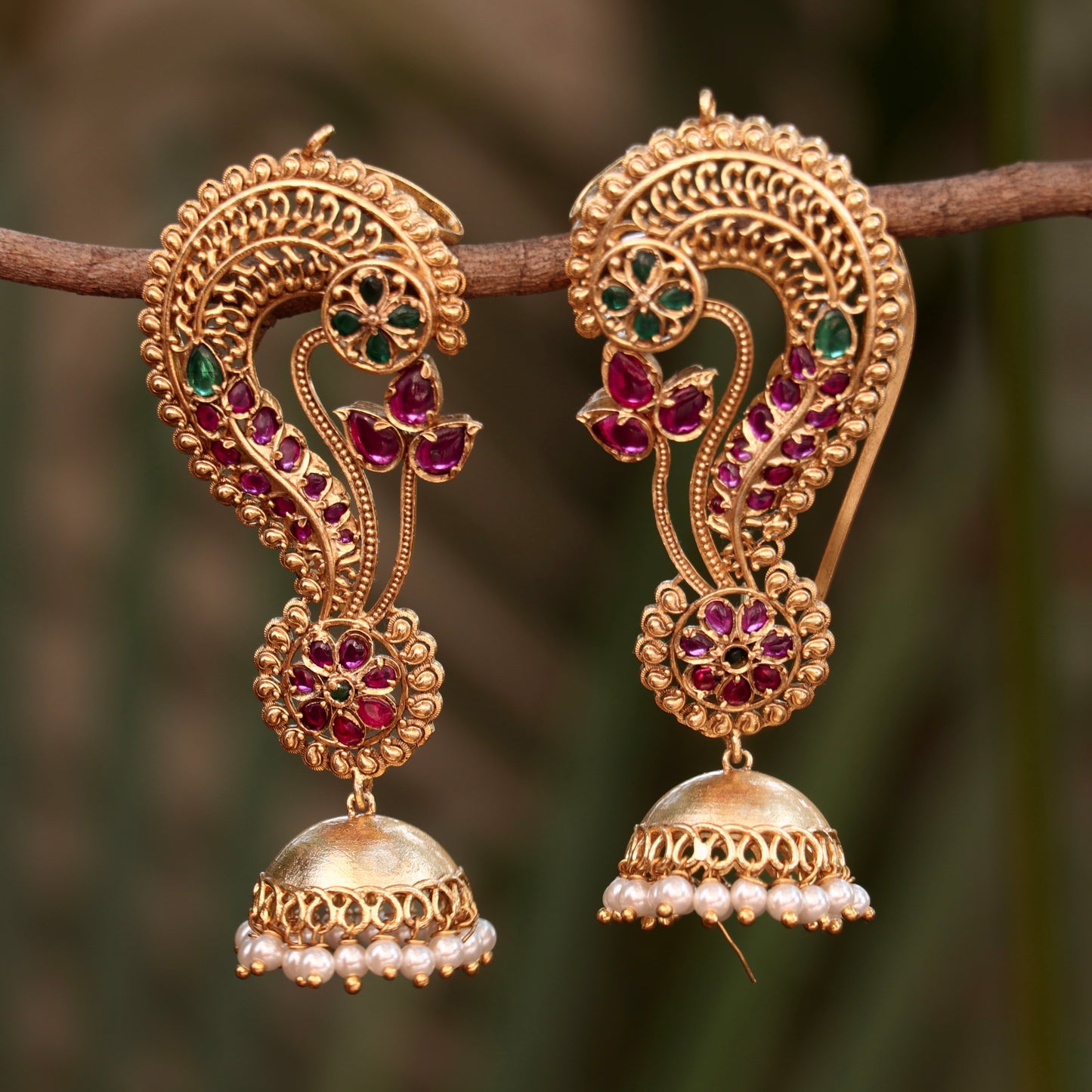 Antique Kemp Stone Ear Cuffs