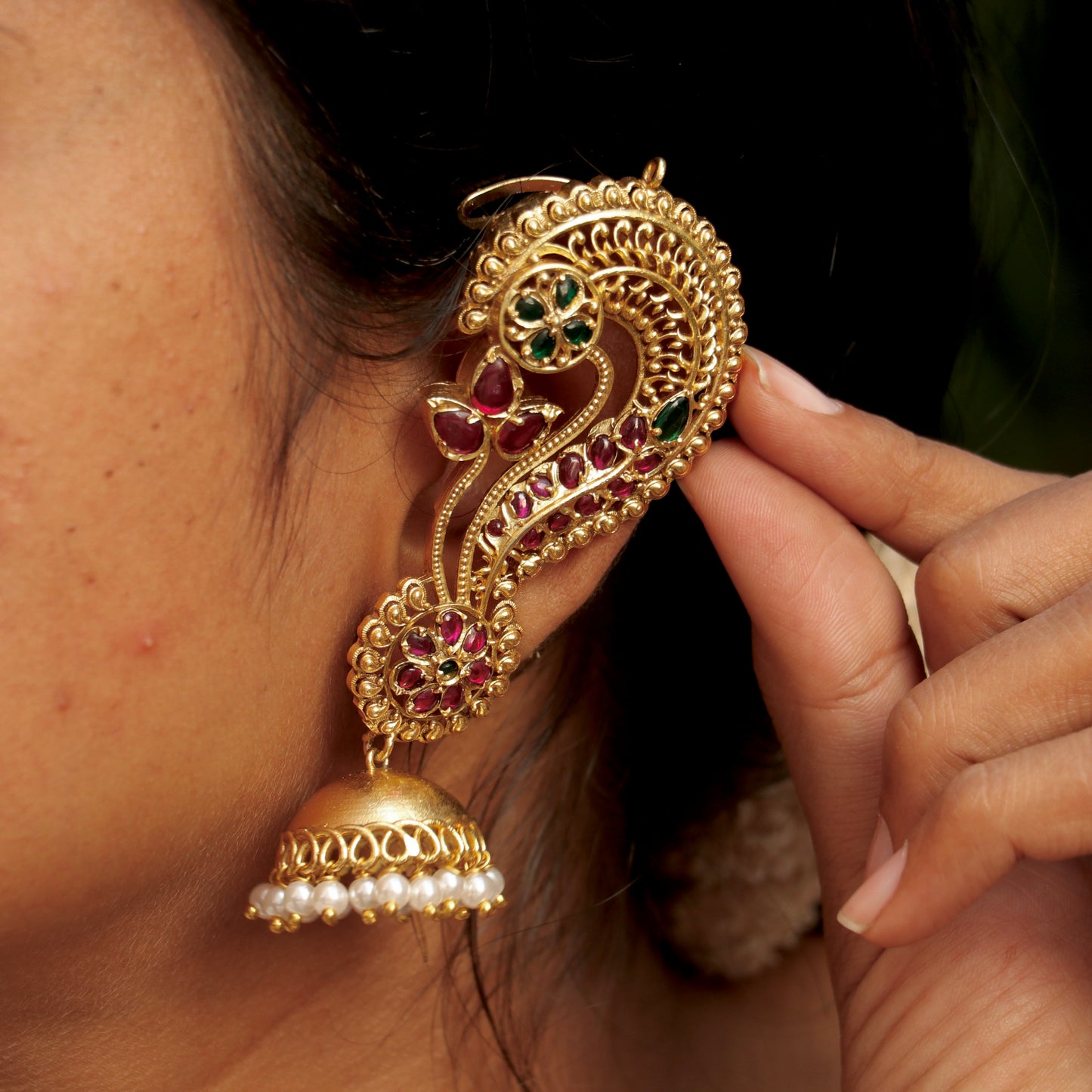 Antique Kemp Stone Ear Cuffs