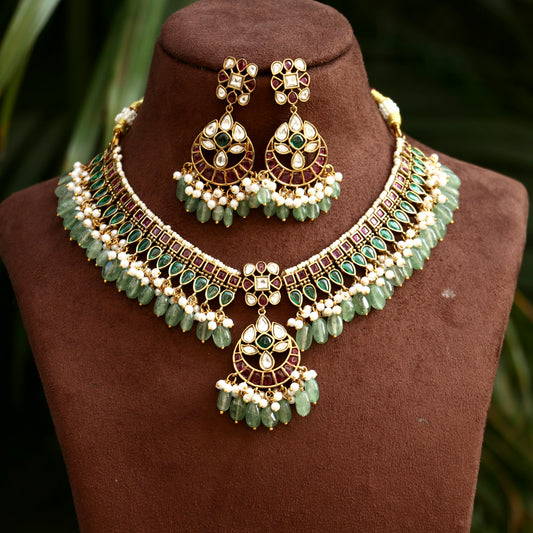 Kemp Kundan Stone Rajwadi Necklace