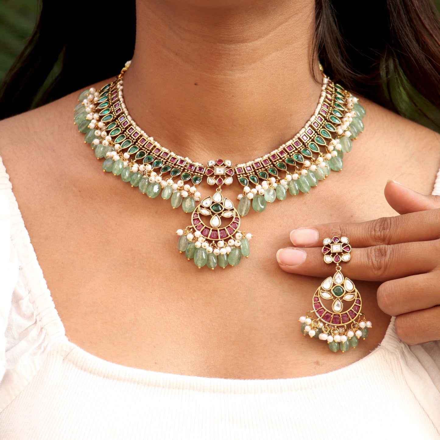 Kemp Kundan Stone Rajwadi Necklace