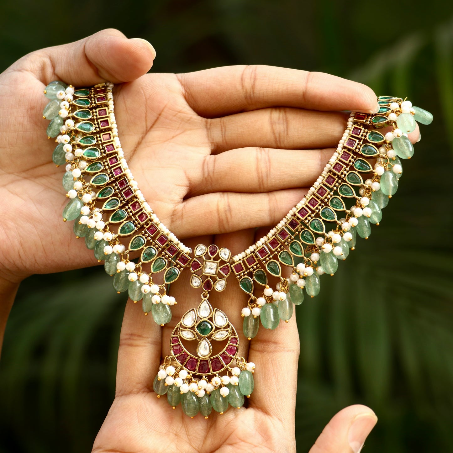 Kemp Kundan Stone Rajwadi Necklace