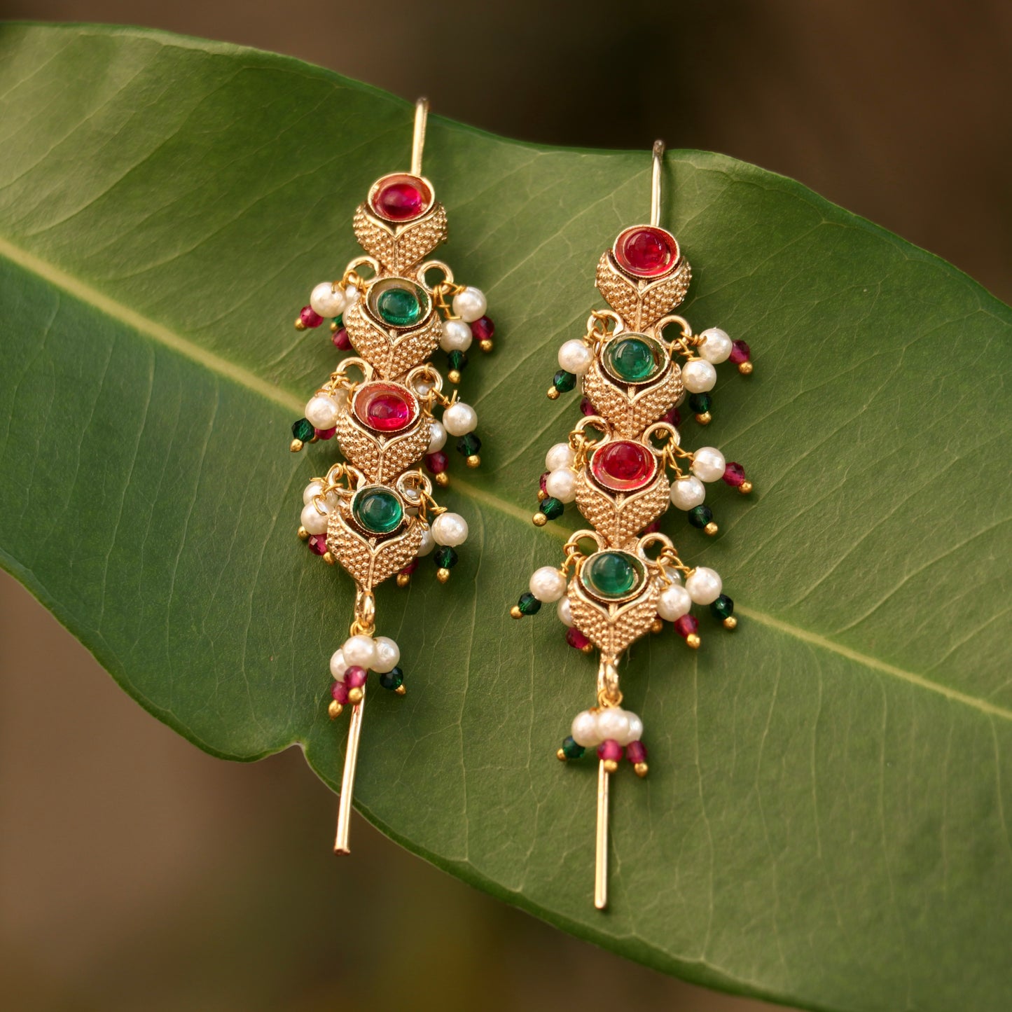 Antique Pin Type Ear Cuffs