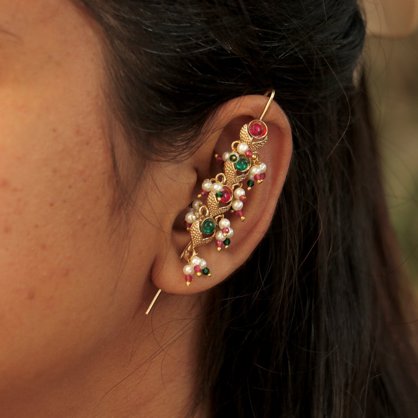 Antique Pin Type Ear Cuffs