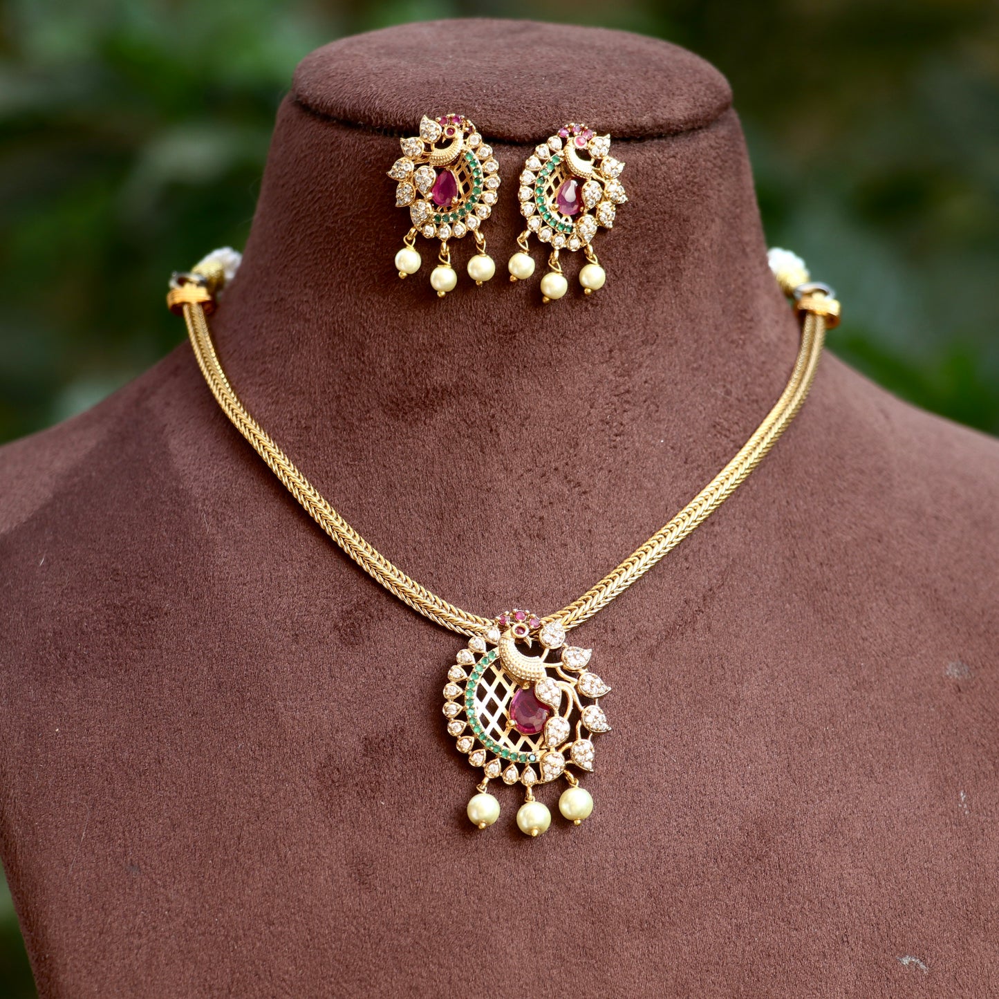 Peacock Antique Attigai Necklace