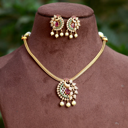 Peacock Antique Attigai Necklace