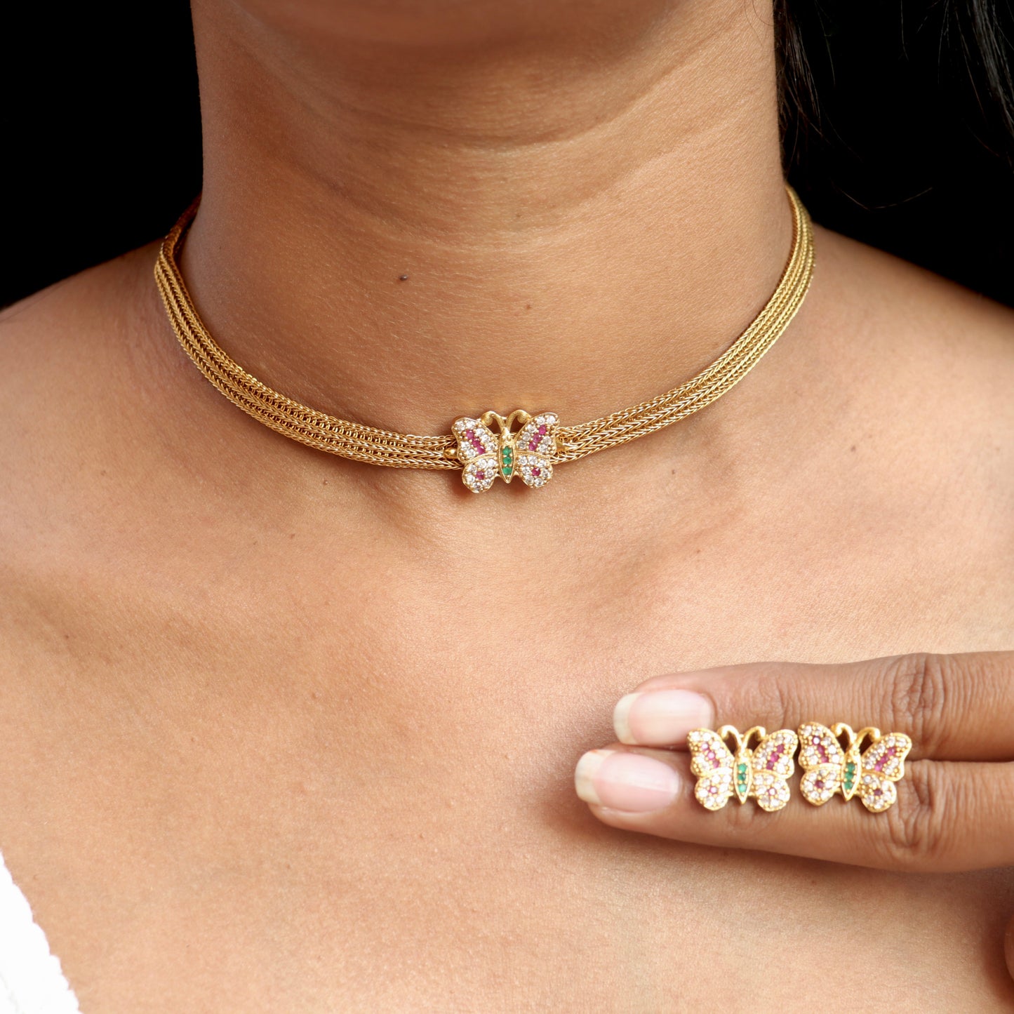 Butterfly Antique Attigai Necklace