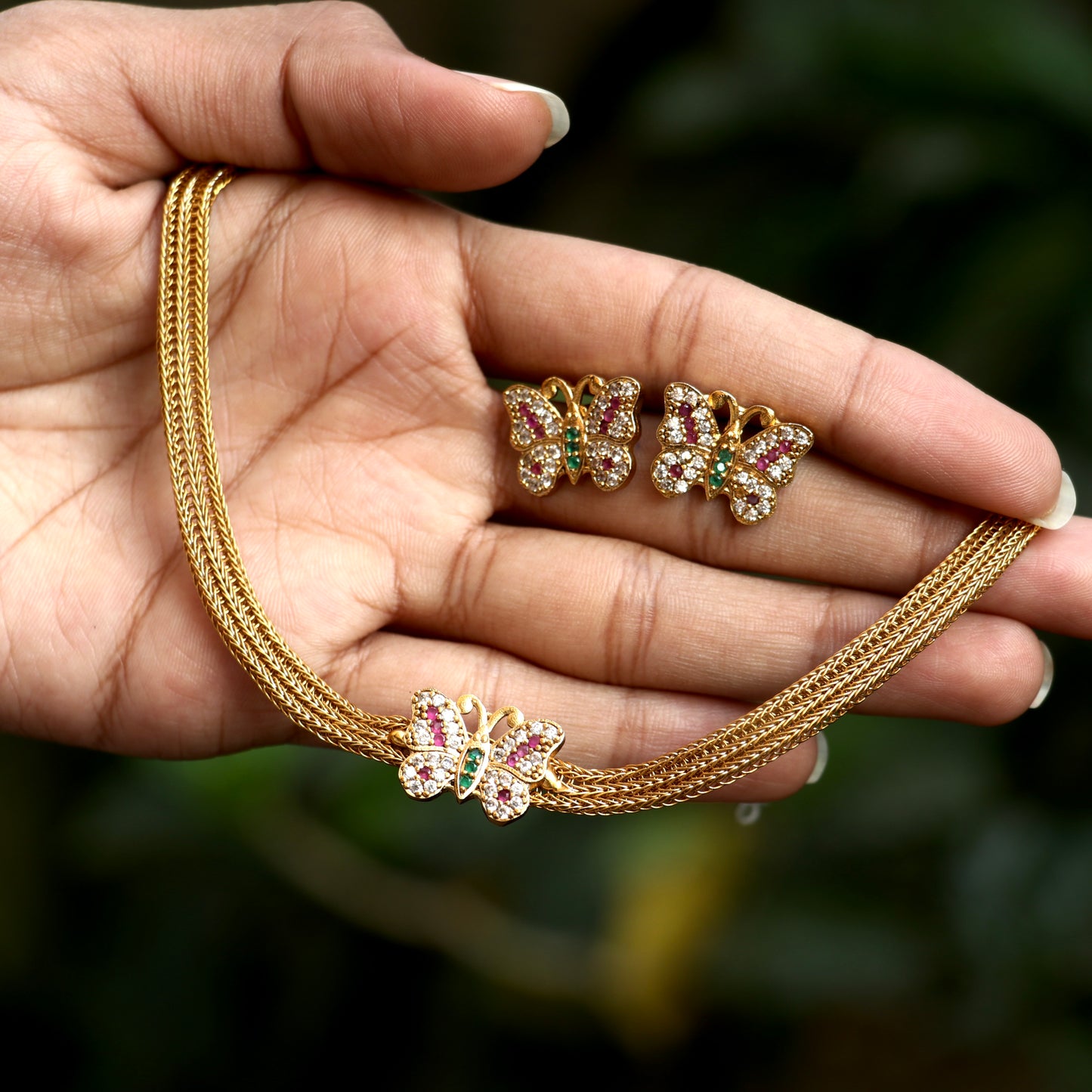 Butterfly Antique Attigai Necklace