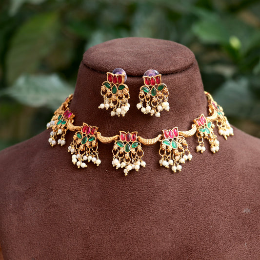 Kemp Lotus Pearl Cluster Necklace