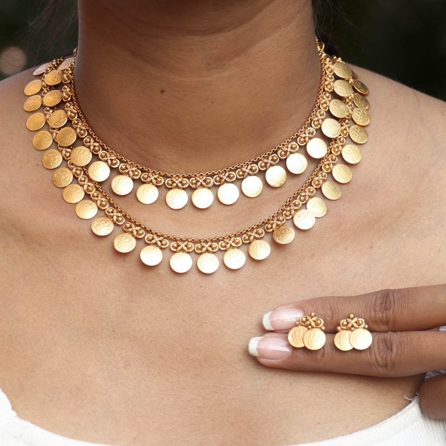 Double Layer Lakshmi Coin Necklace