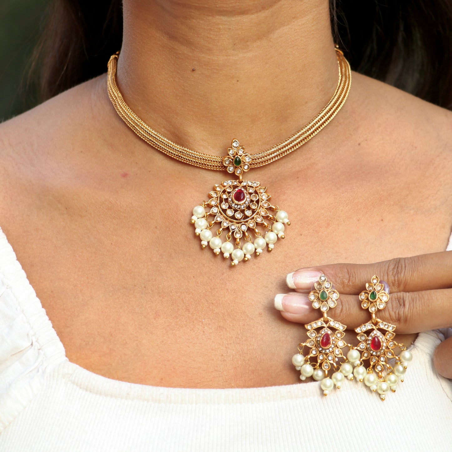 Stone Pendant Antique Attigai Necklace