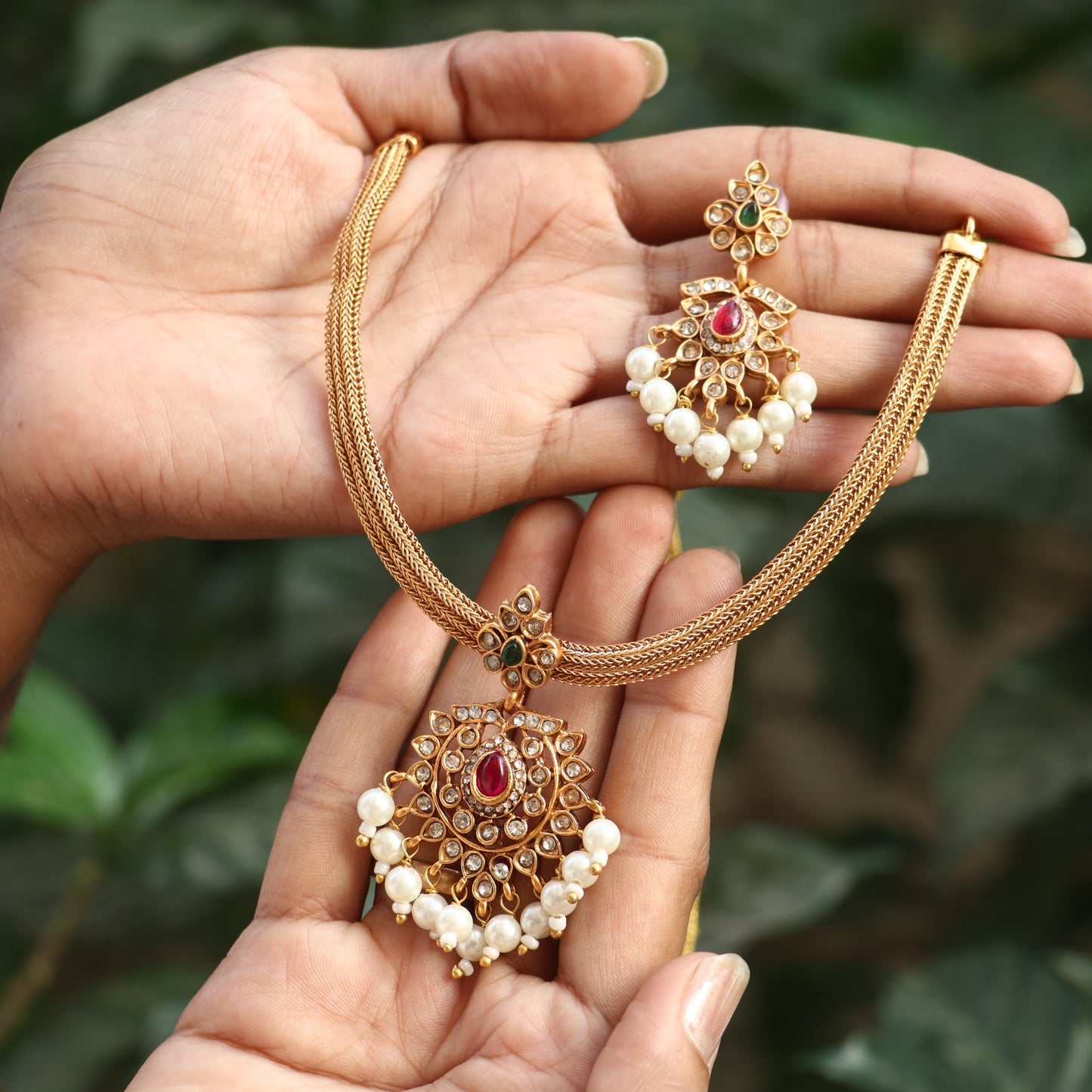 Stone Pendant Antique Attigai Necklace