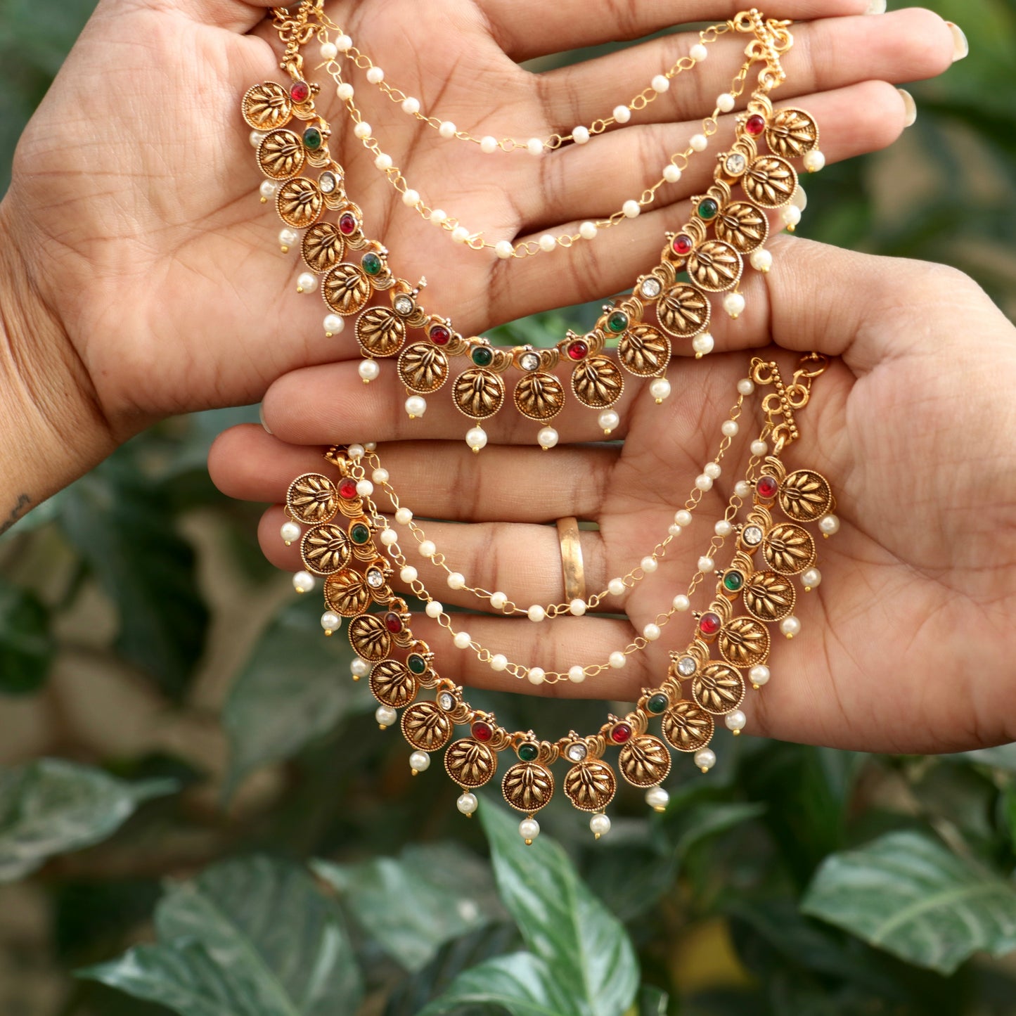 Antique Multi Stone Ear Chain