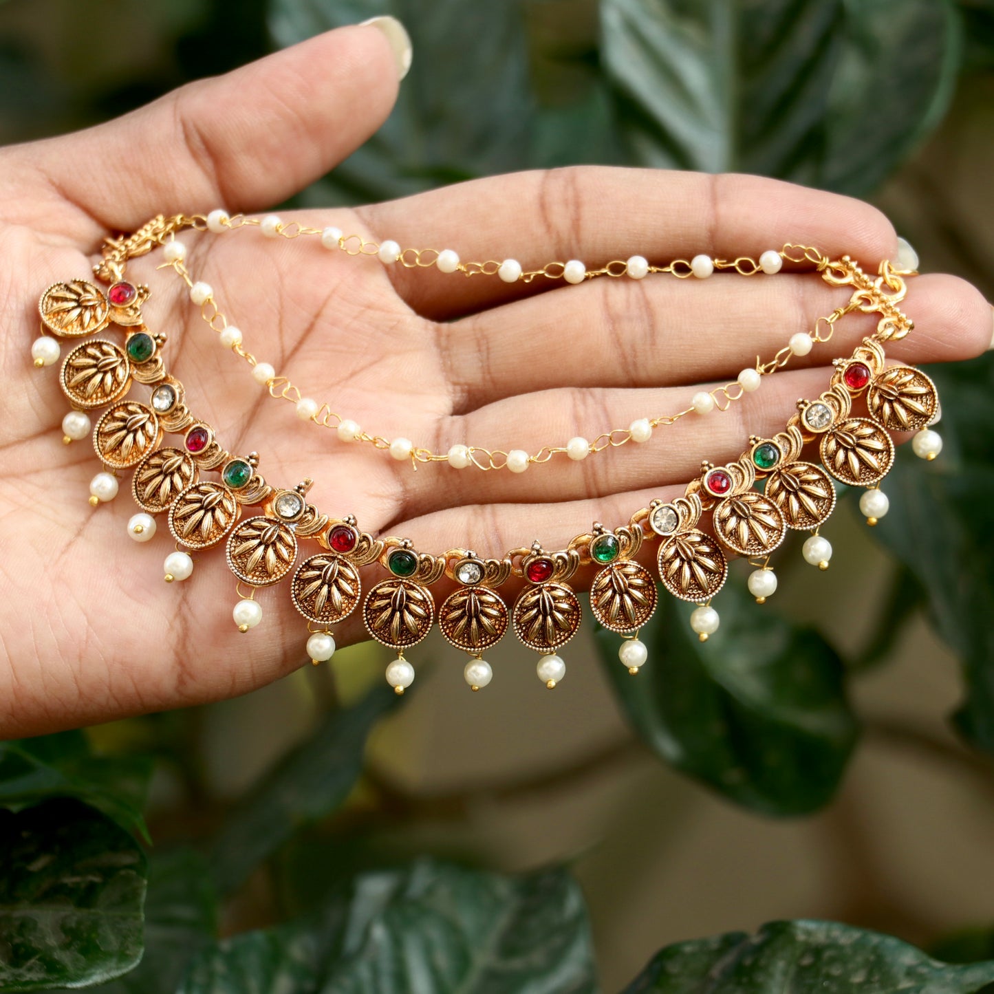 Antique Multi Stone Ear Chain