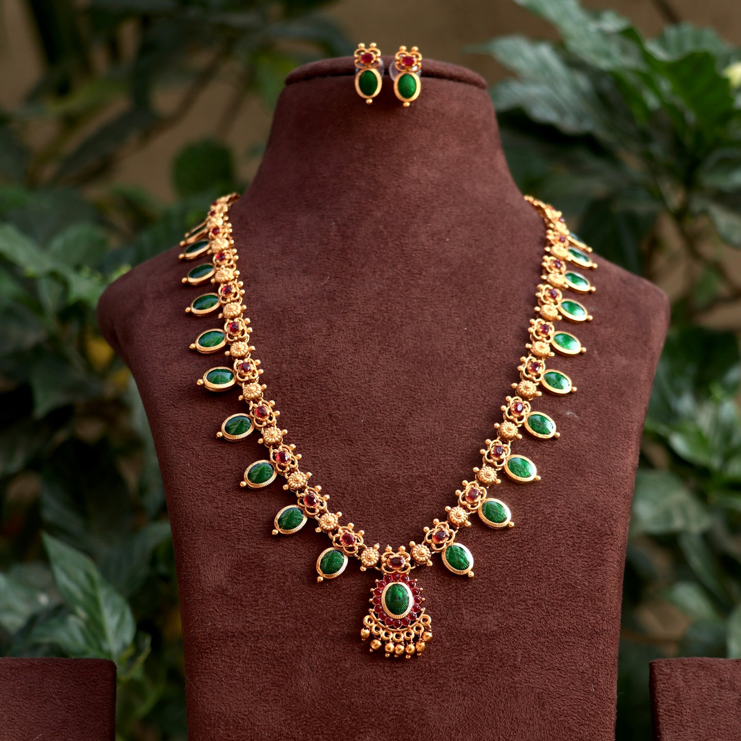 Ruby Kerala Palakka Long Necklace