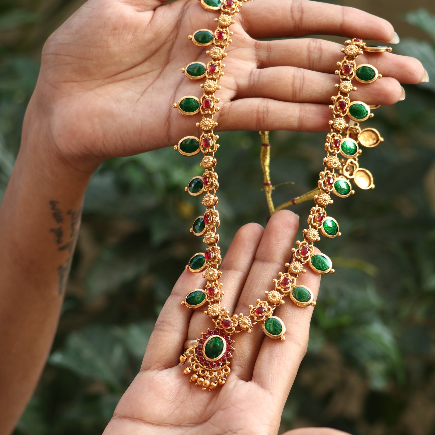 Ruby Kerala Palakka Long Necklace
