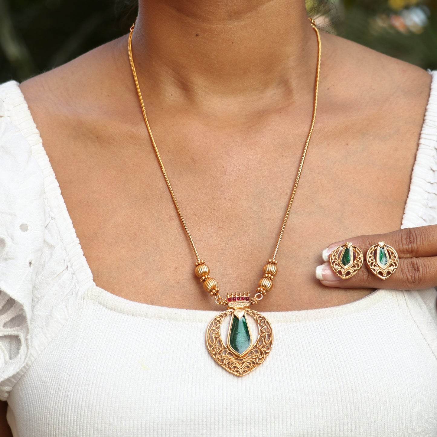 Antique Kerala Palakka Long Necklace