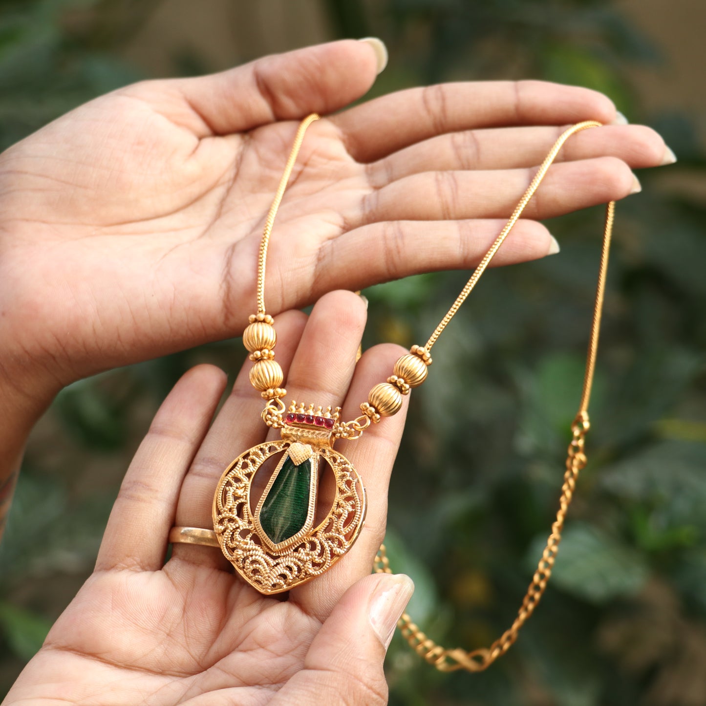 Antique Kerala Palakka Long Necklace