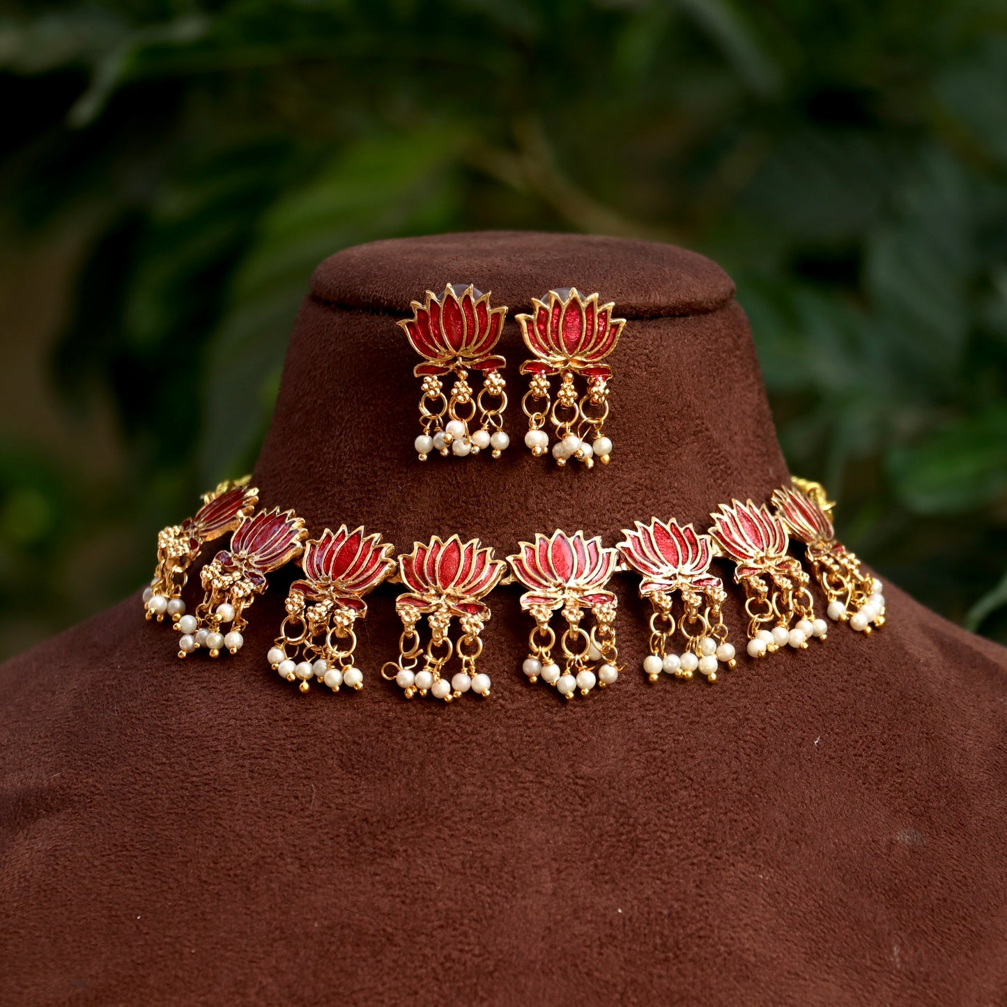 Lotus Meenakari Necklace