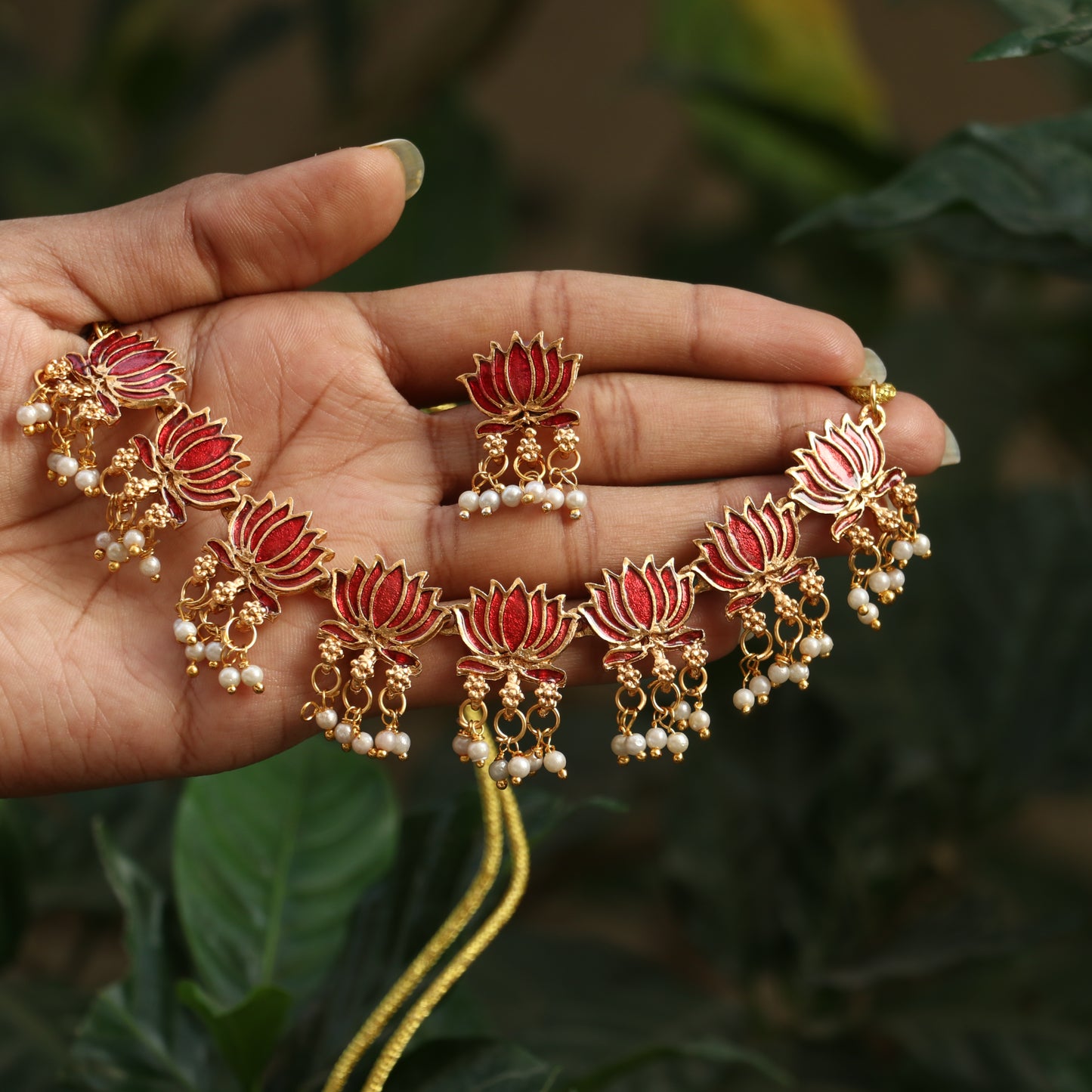 Lotus Meenakari Necklace
