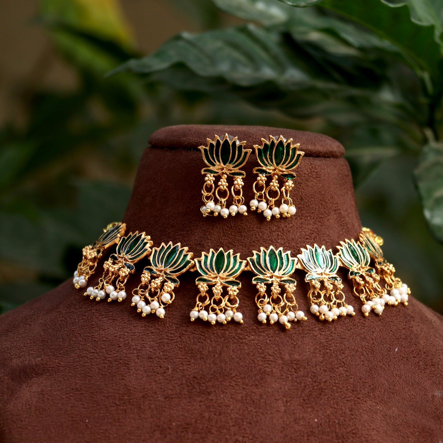Lotus Meenakari Necklace