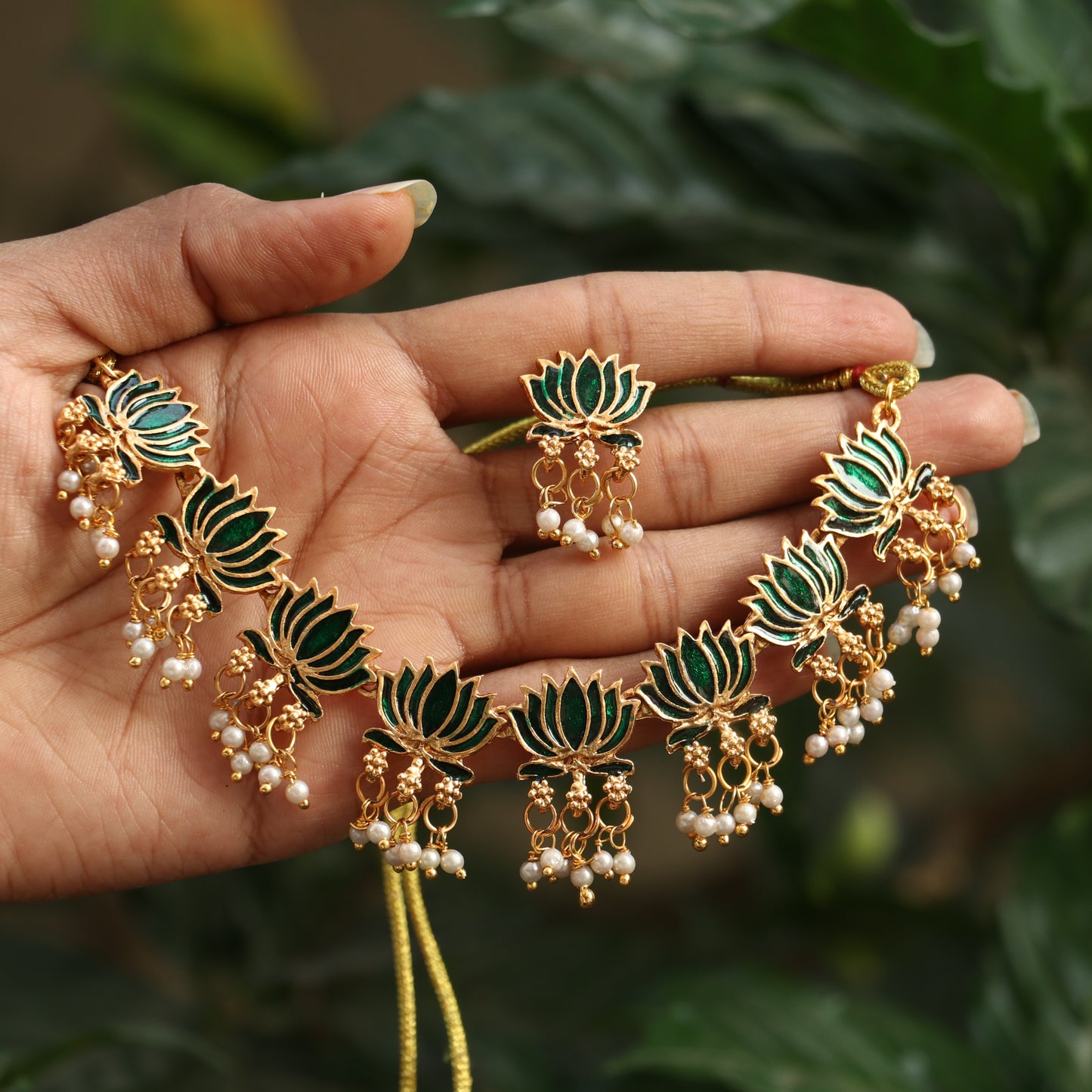 Lotus Meenakari Necklace