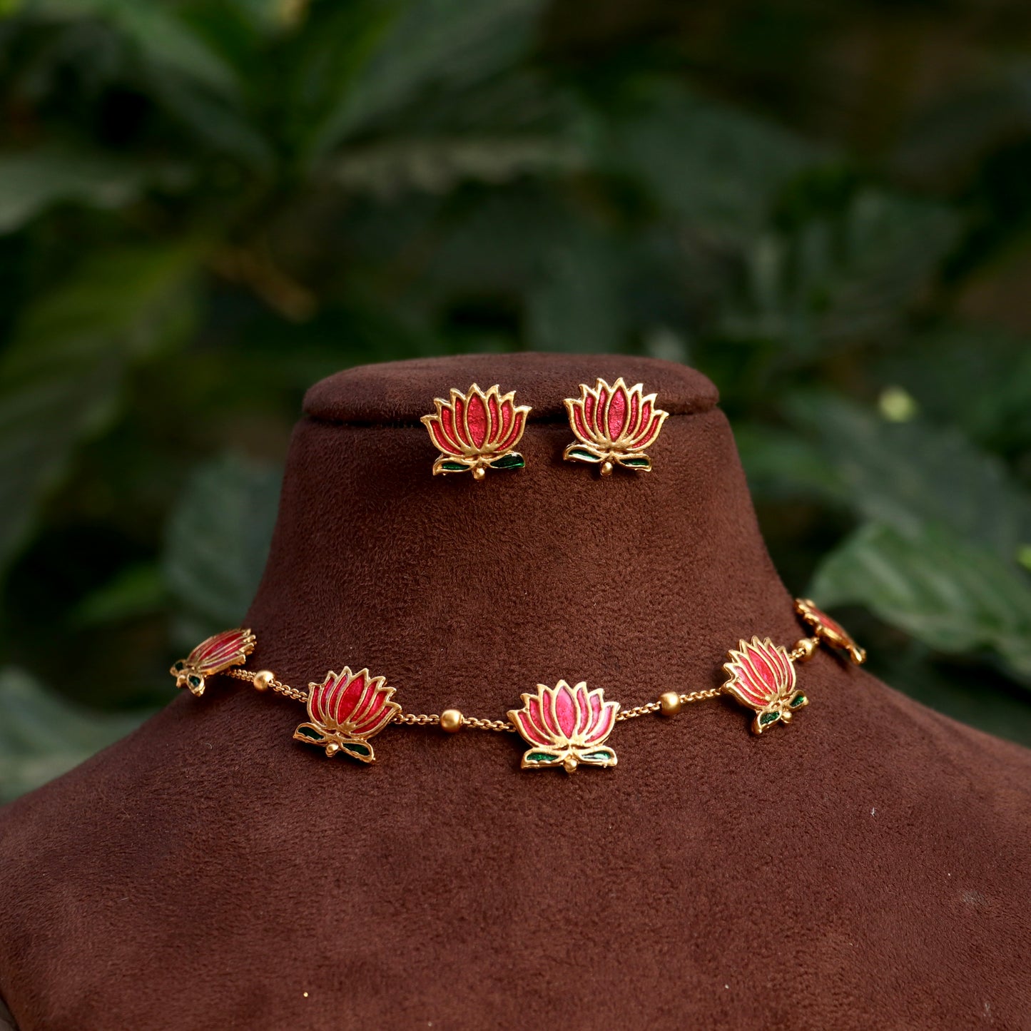 Lotus Meenakari Necklace