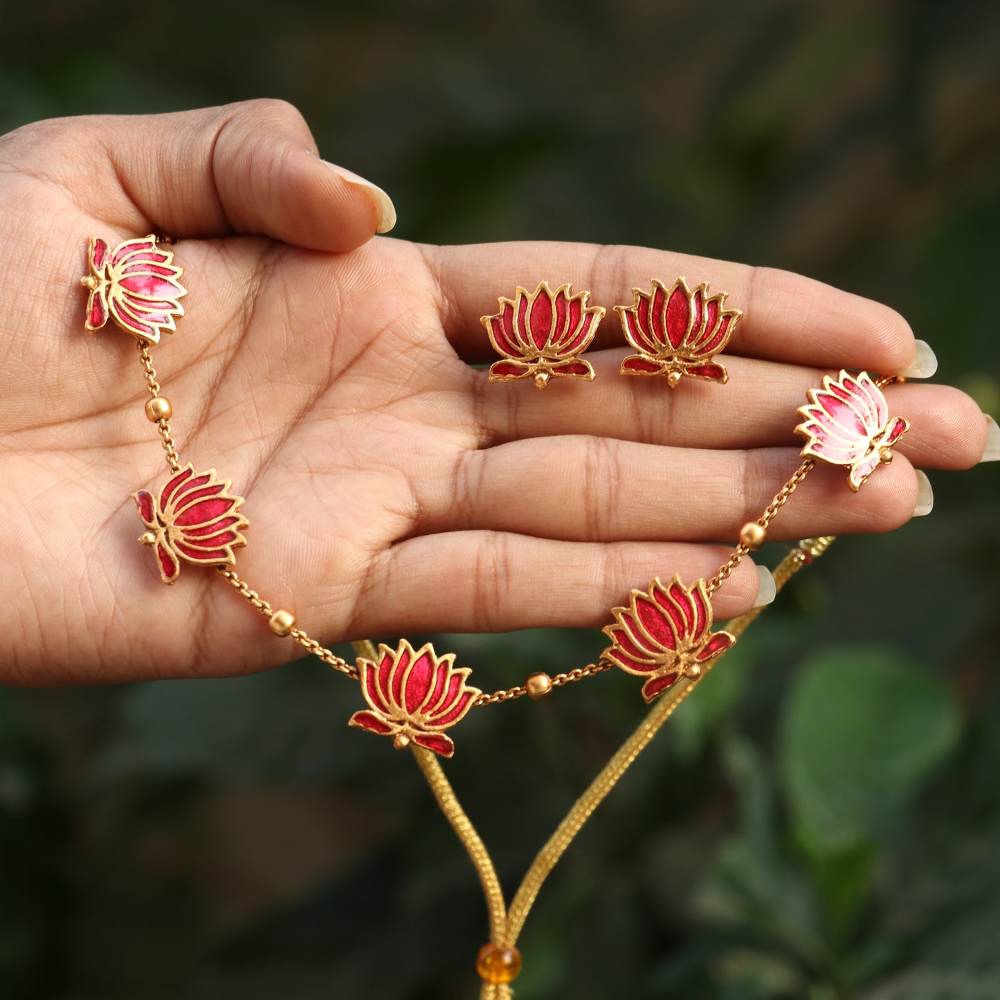 Lotus Meenakari Necklace