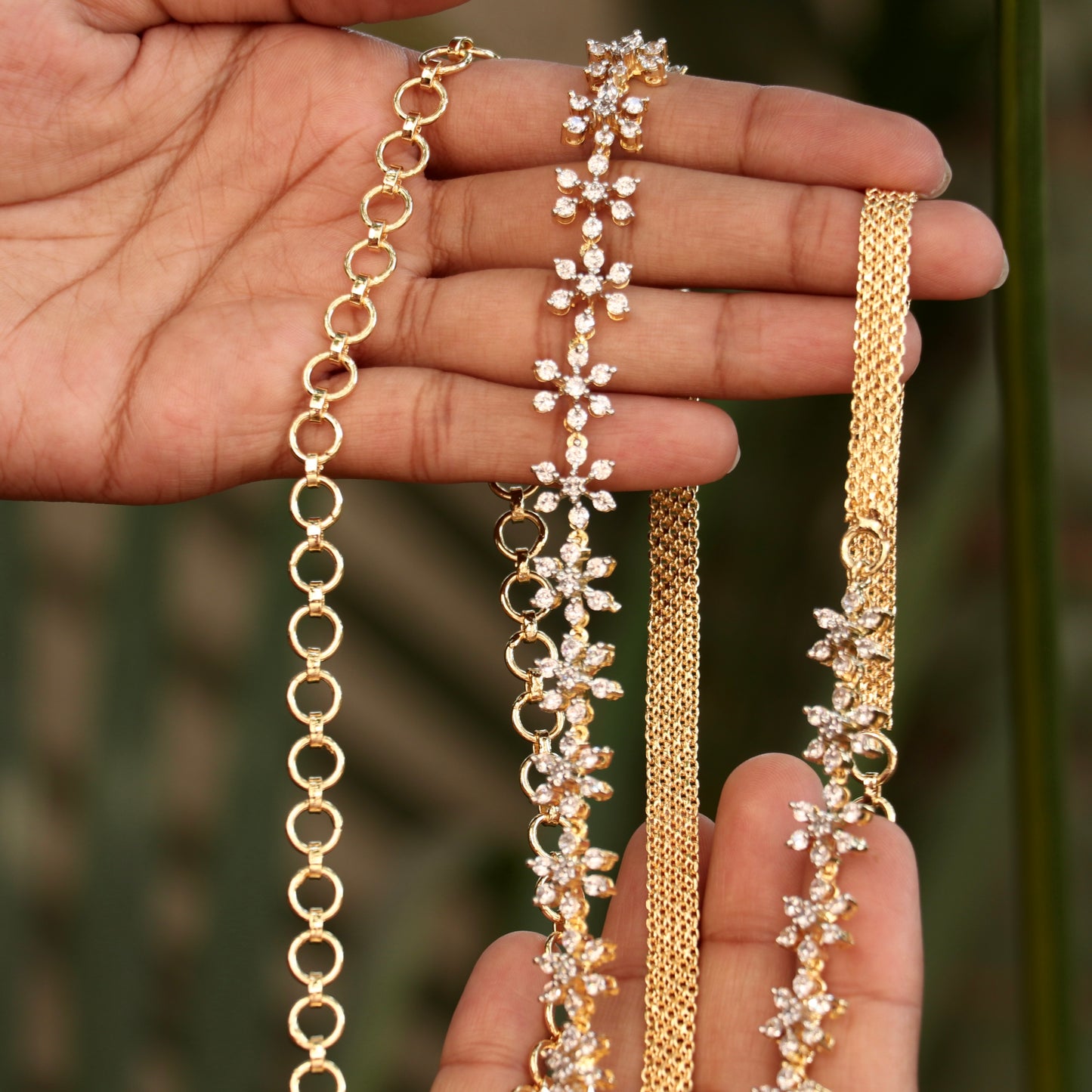 Star AD Stone Hip Chain