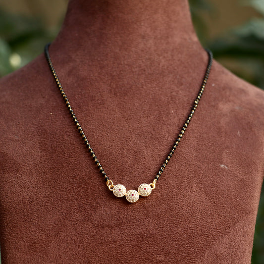 AD Black Beads Mangalsutra