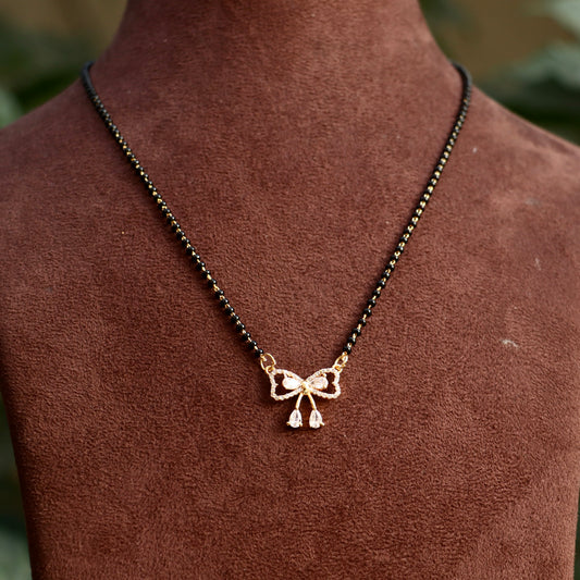 AD Black Beads Mangalsutra