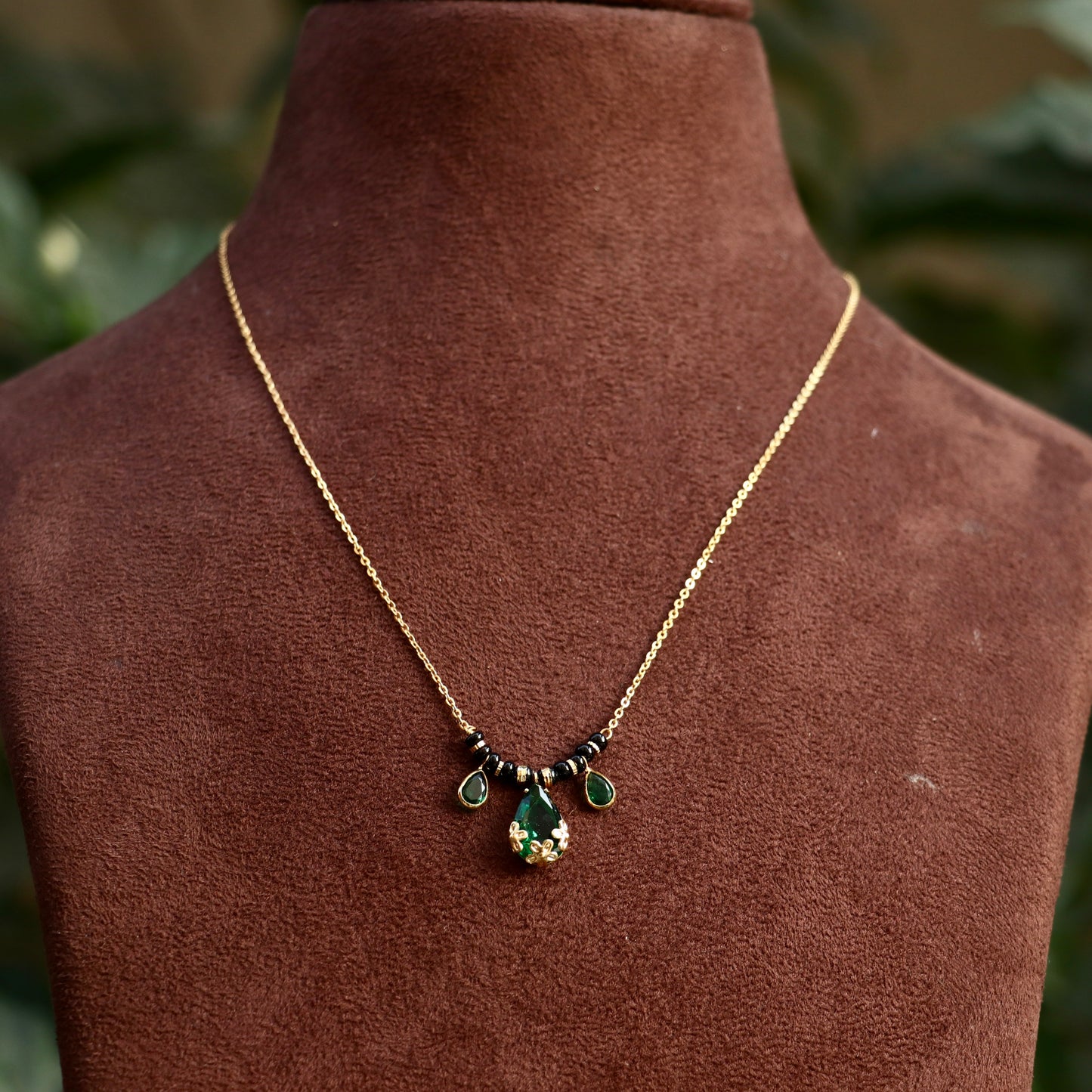 AD Black Beads Mangalsutra