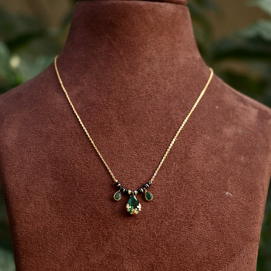 AD Black Beads Mangalsutra