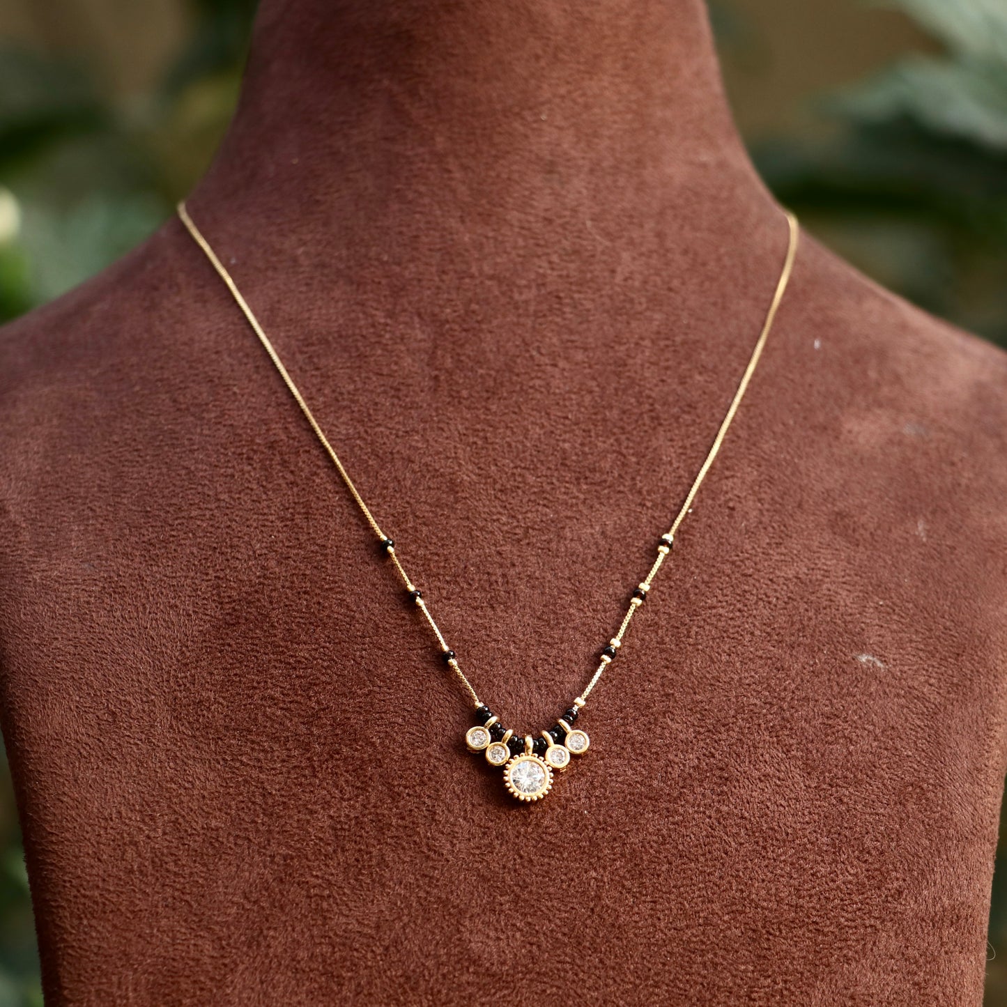 AD Black Beads Mangalsutra